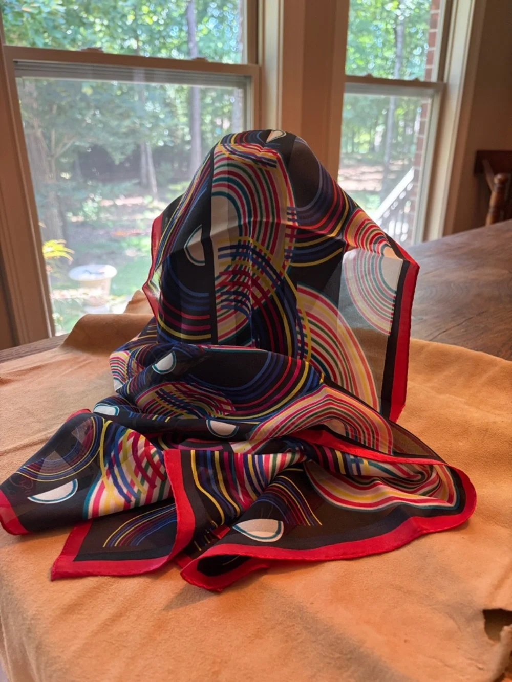 Vtg Oscar de La Renta Silk Scarf